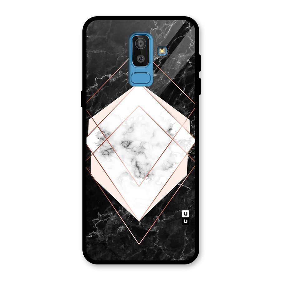 Marble Texture Print Glass Back Case for Galaxy J8