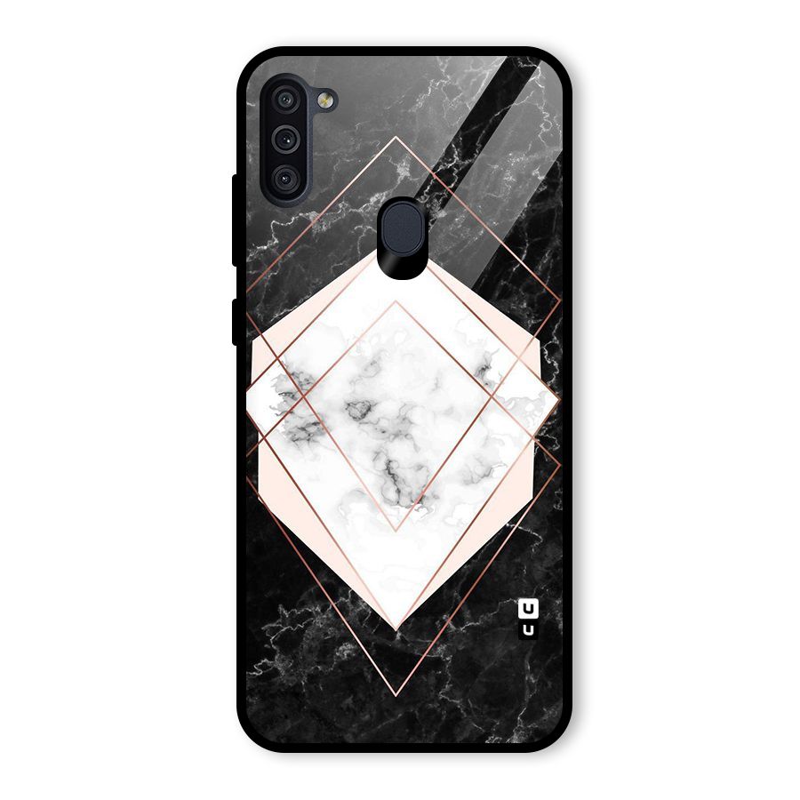 Marble Texture Print Glass Back Case for Galaxy M11