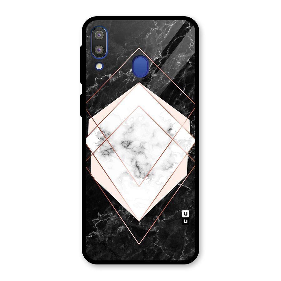 Marble Texture Print Glass Back Case for Galaxy M20
