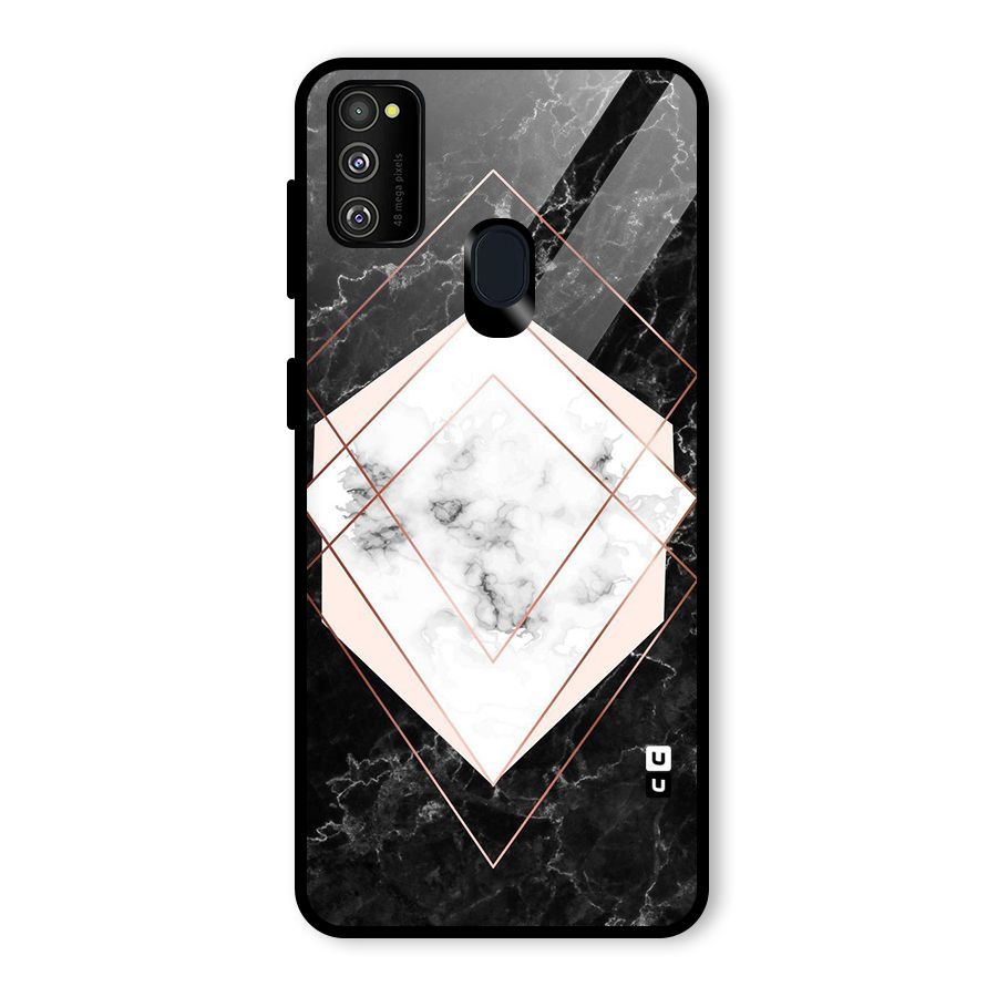 Marble Texture Print Glass Back Case for Galaxy M30s