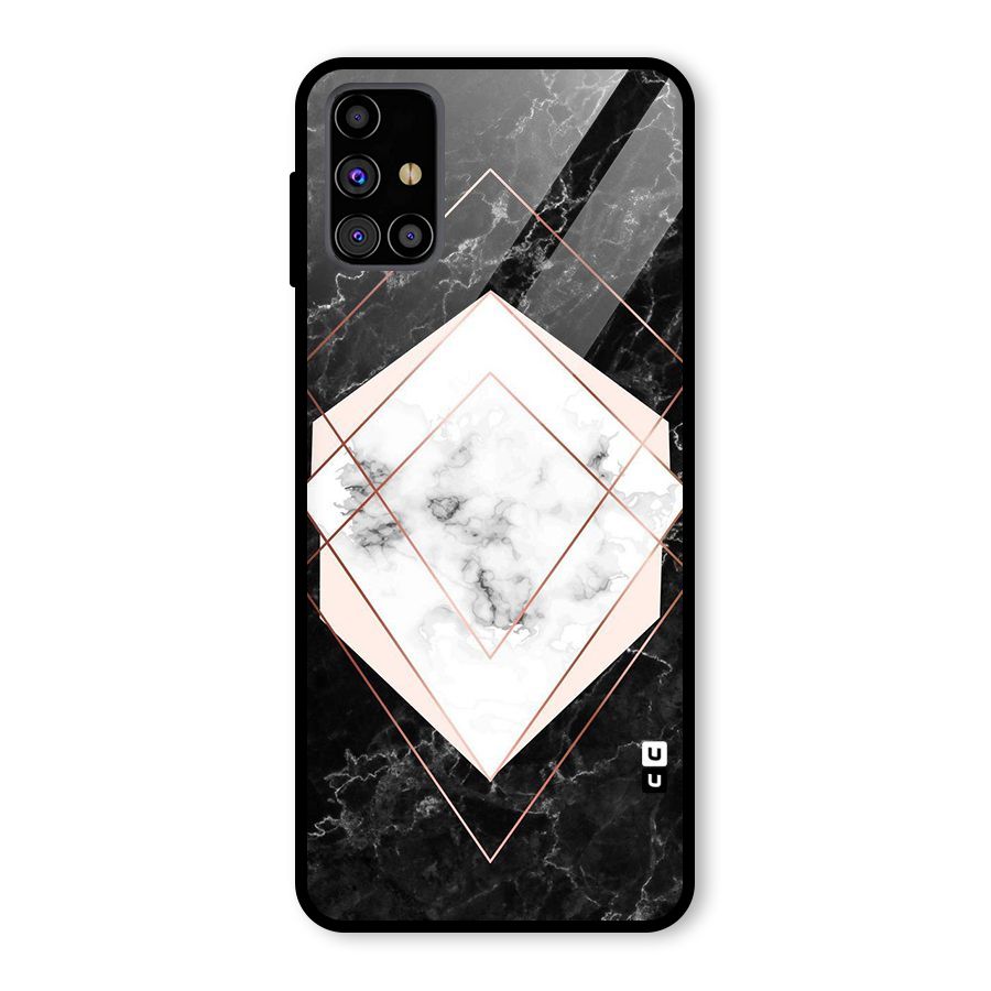 Marble Texture Print Glass Back Case for Galaxy M31s