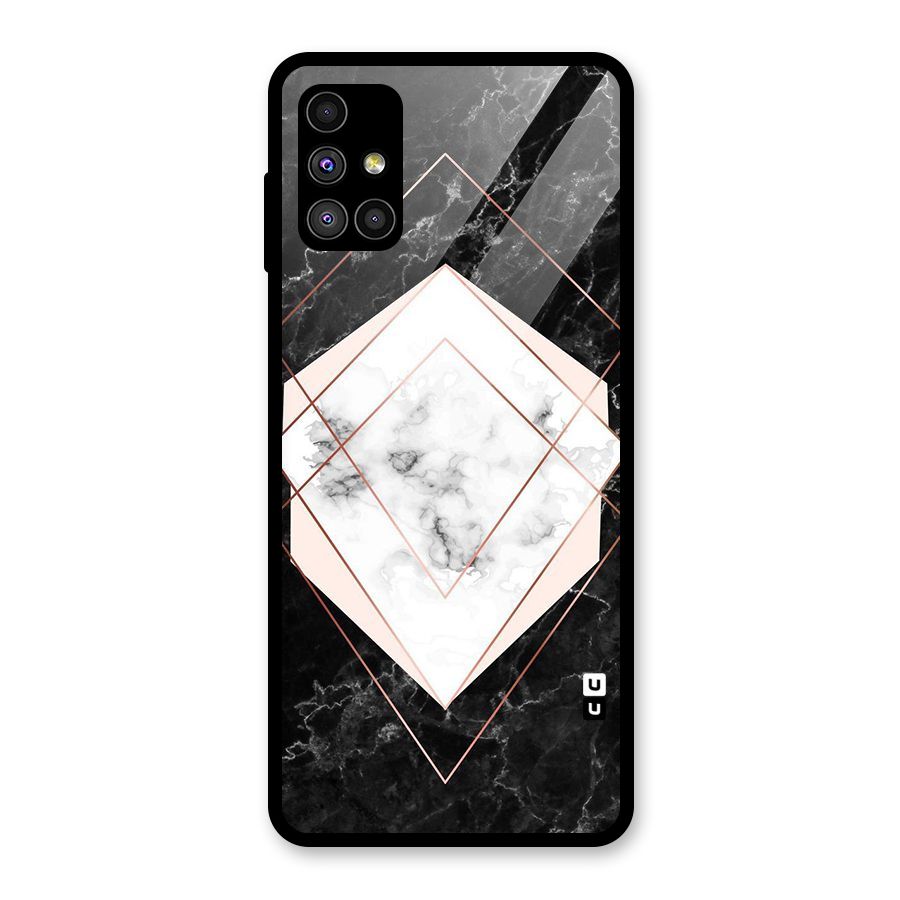 Marble Texture Print Glass Back Case for Galaxy M51