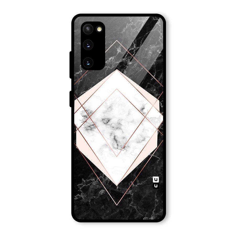 Marble Texture Print Glass Back Case for Galaxy S20 FE