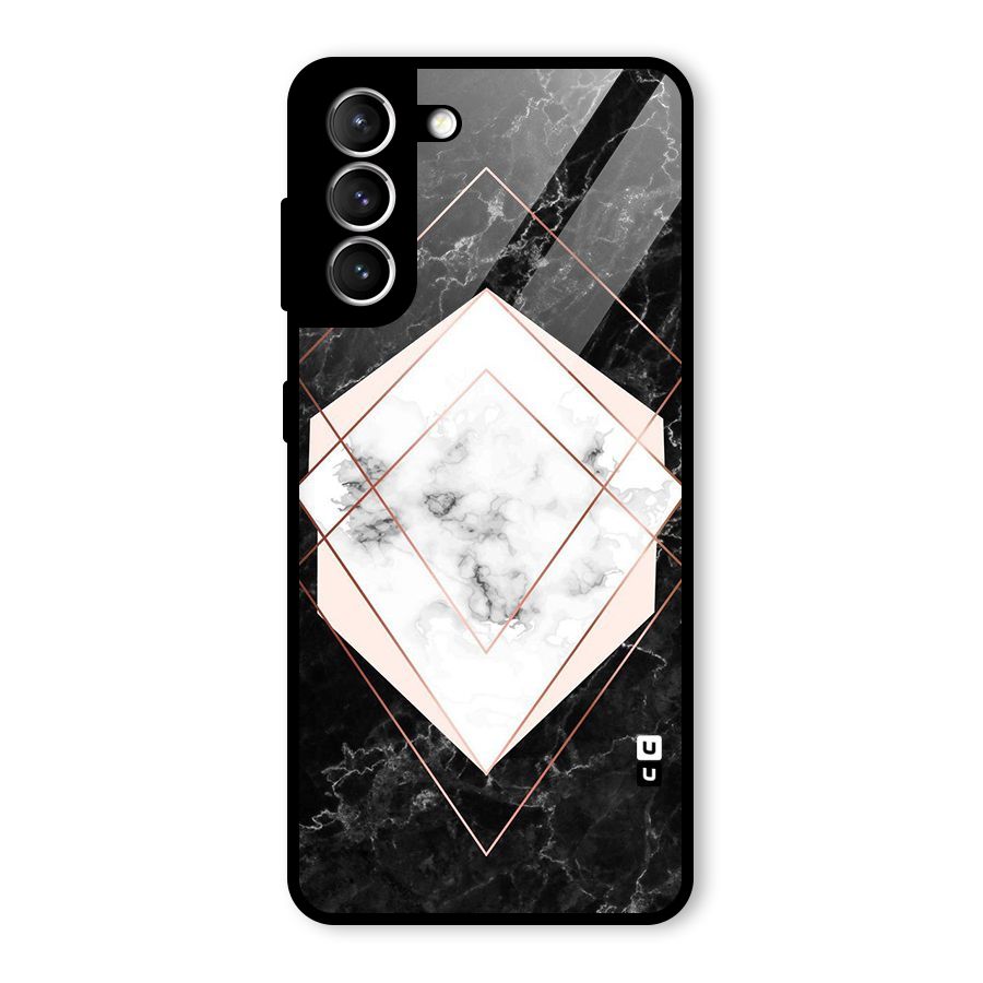 Marble Texture Print Glass Back Case for Galaxy S21 5G