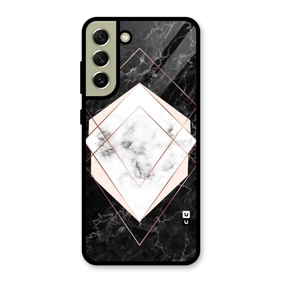 Marble Texture Print Glass Back Case for Galaxy S21 FE 5G