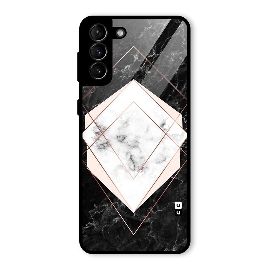 Marble Texture Print Glass Back Case for Galaxy S21 Plus