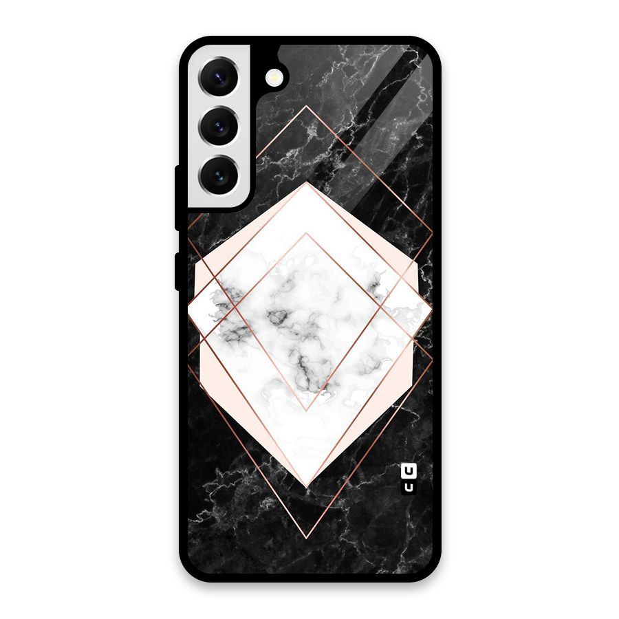 Marble Texture Print Glass Back Case for Galaxy S22 Plus 5G