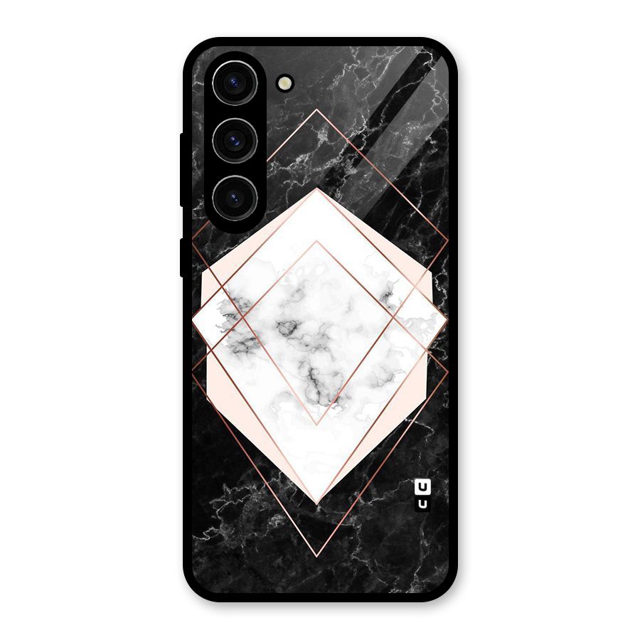 Marble Texture Print Glass Back Case for Galaxy S23 Plus