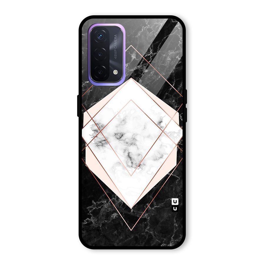 Marble Texture Print Glass Back Case for Oppo A74 5G