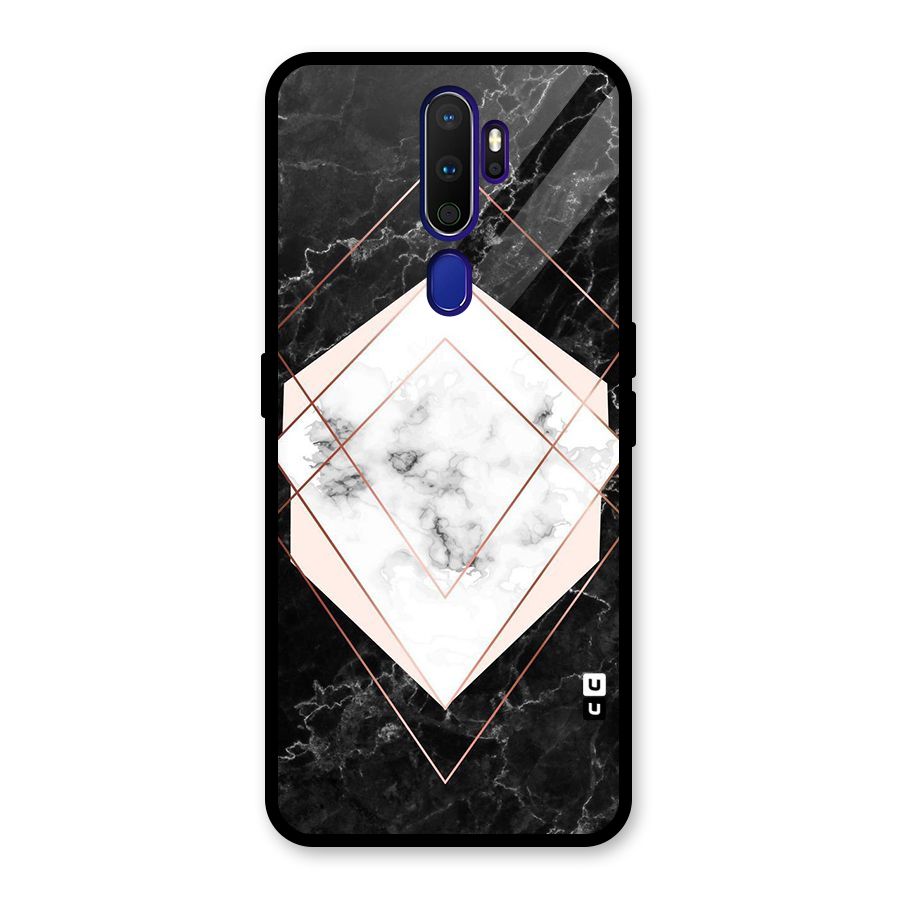 Marble Texture Print Glass Back Case for Oppo A9 (2020)