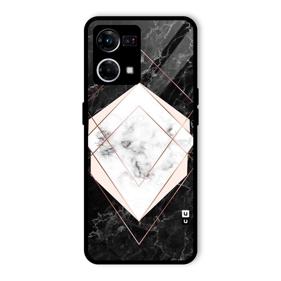Marble Texture Print Glass Back Case for Oppo F21 Pro 4G