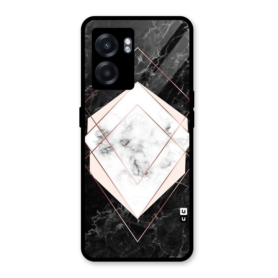 Marble Texture Print Glass Back Case for Oppo K10 (5G)