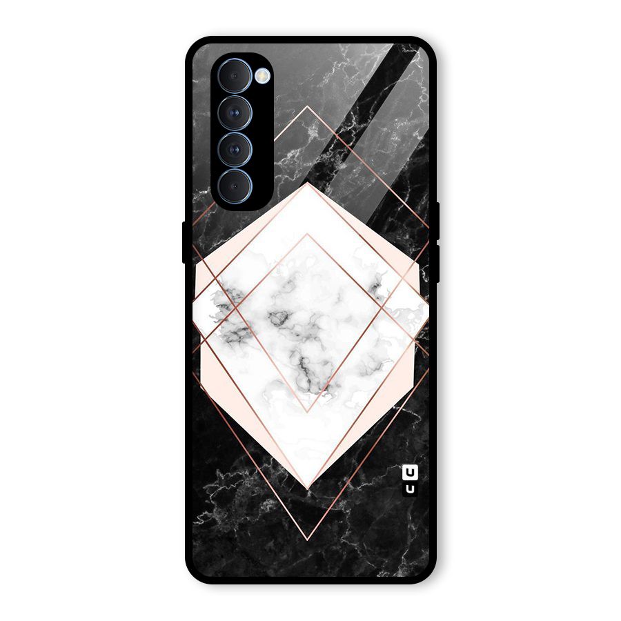 Marble Texture Print Glass Back Case for Oppo Reno4 Pro