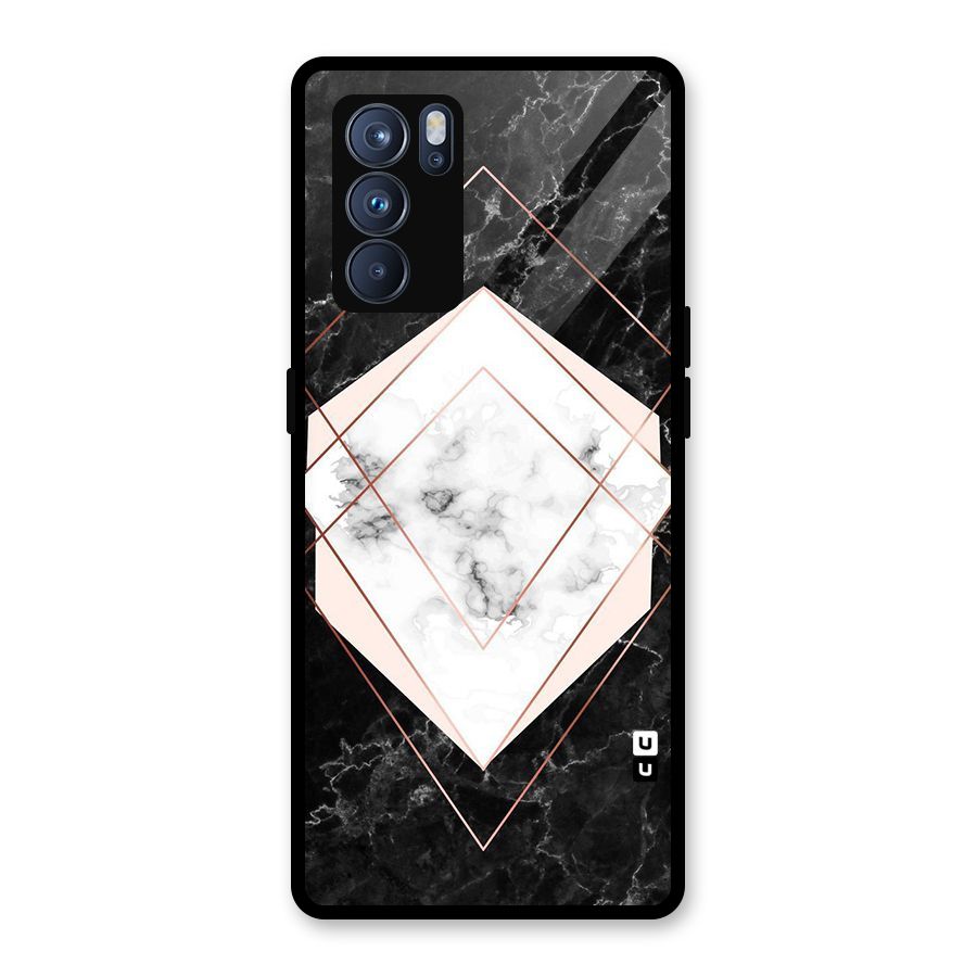 Marble Texture Print Glass Back Case for Oppo Reno6 Pro 5G