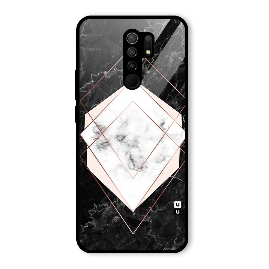 Marble Texture Print Glass Back Case for Poco M2