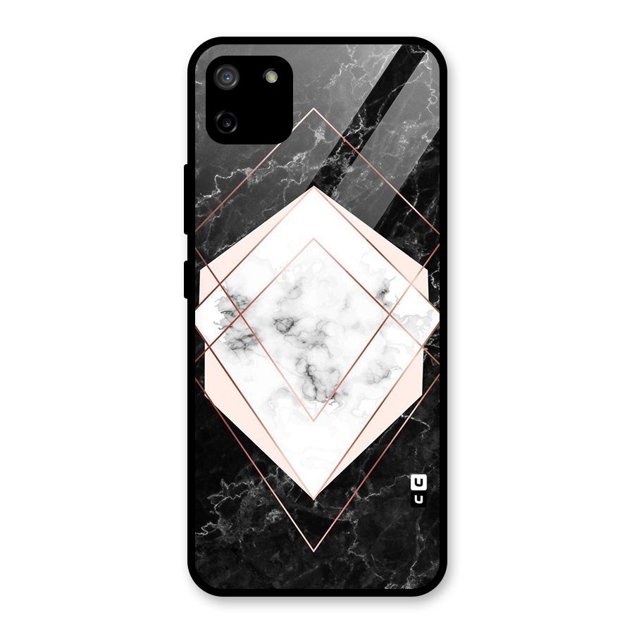 Marble Texture Print Glass Back Case for Realme C11