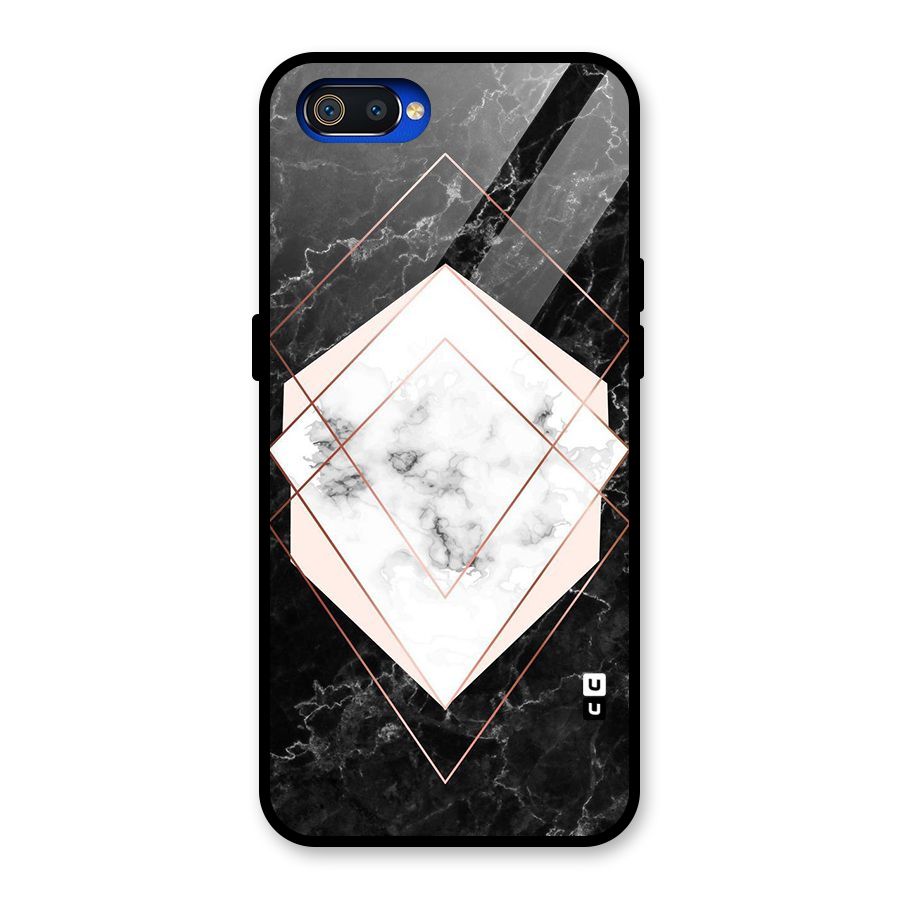 Marble Texture Print Glass Back Case for Realme C2