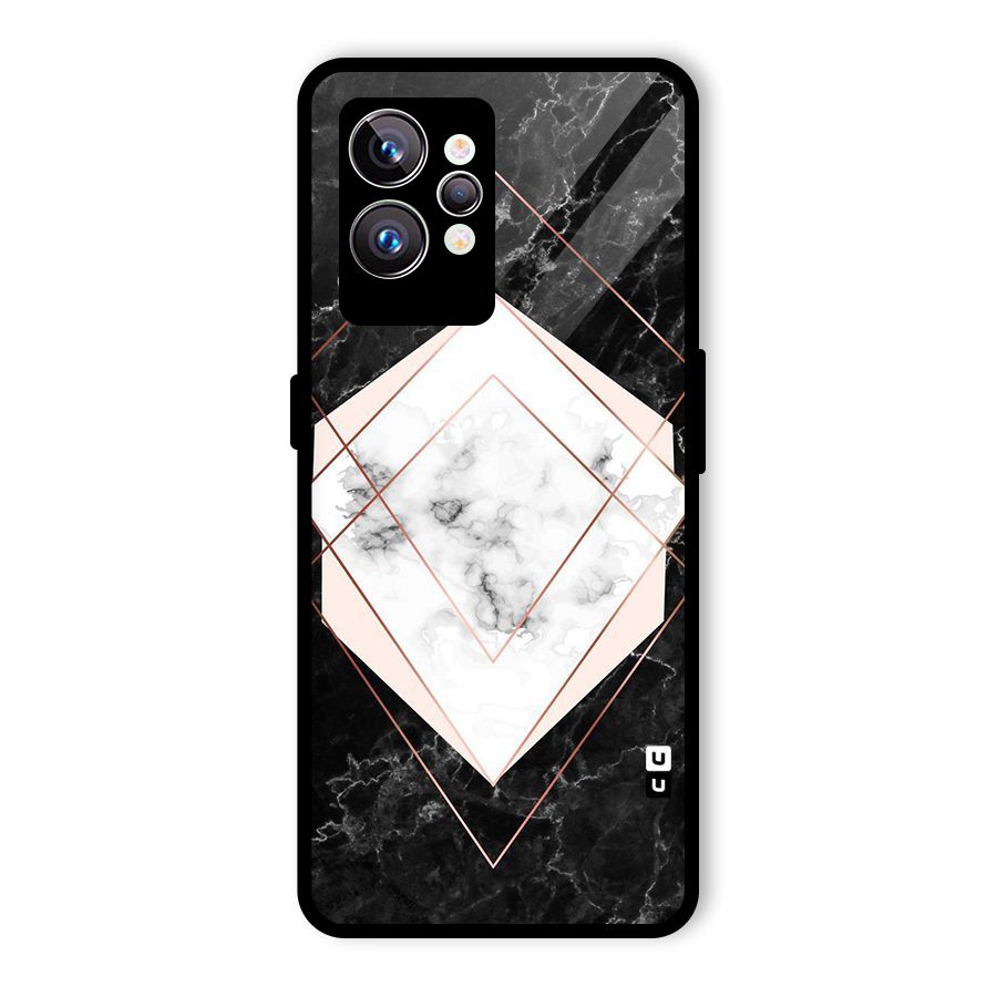Marble Texture Print Glass Back Case for Realme GT2 Pro
