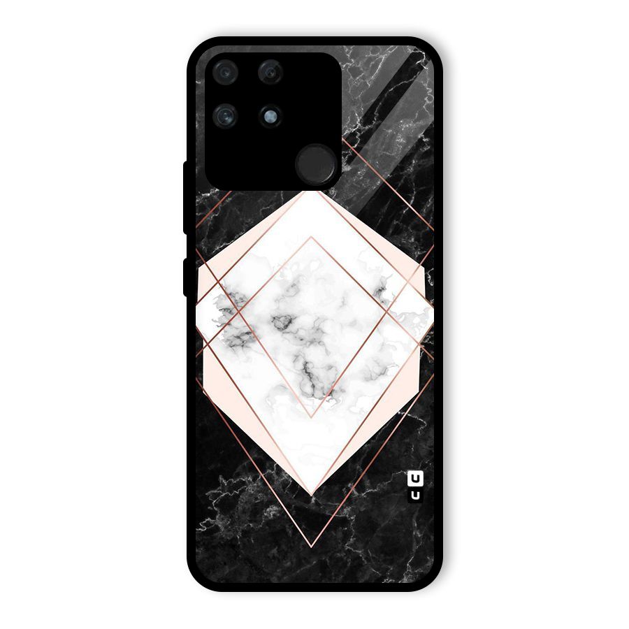 Marble Texture Print Glass Back Case for Realme Narzo 50A