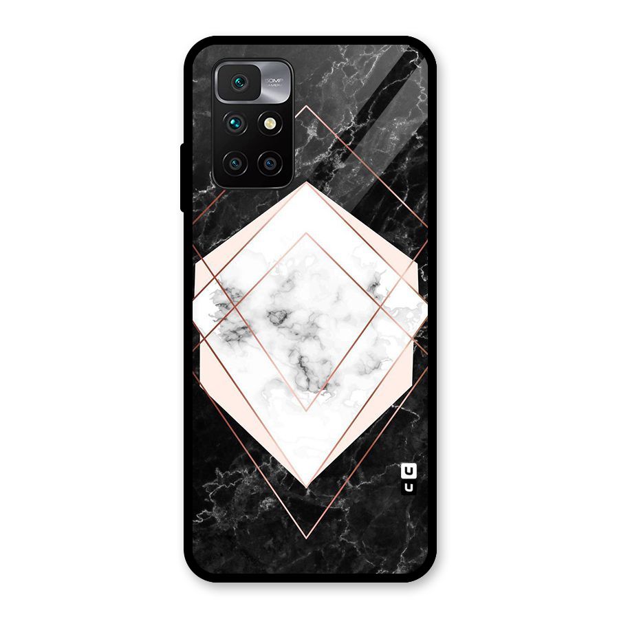 Marble Texture Print Glass Back Case for Redmi 10 Prime