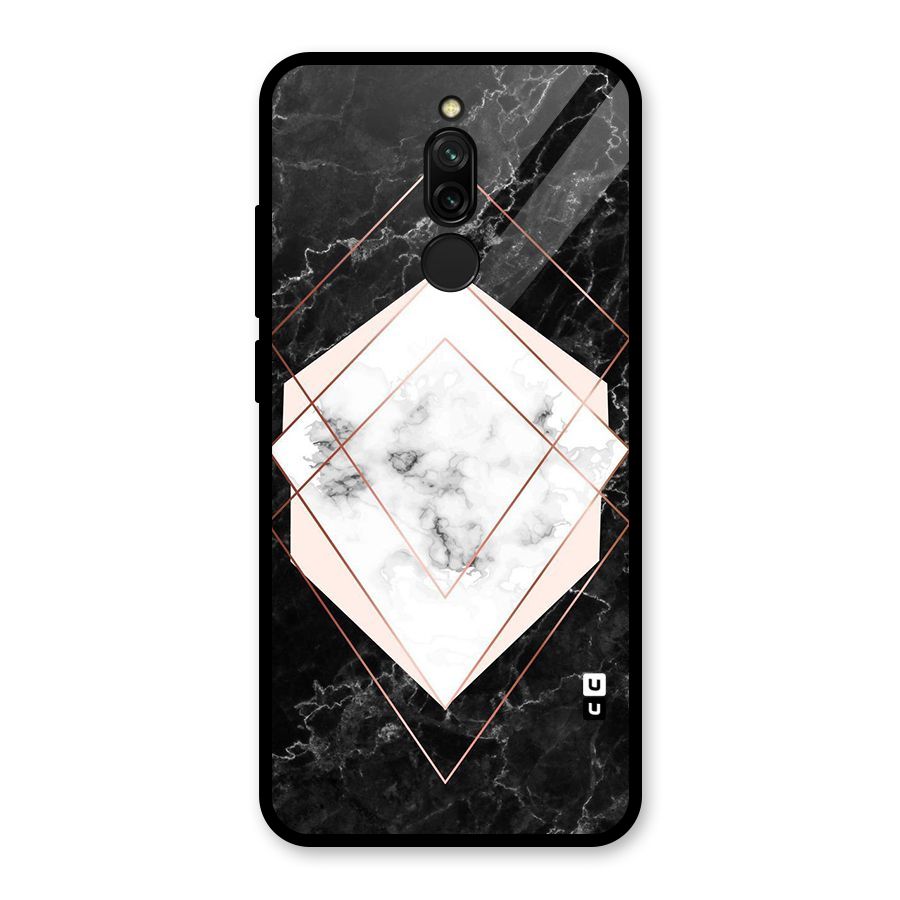 Marble Texture Print Glass Back Case for Redmi 8