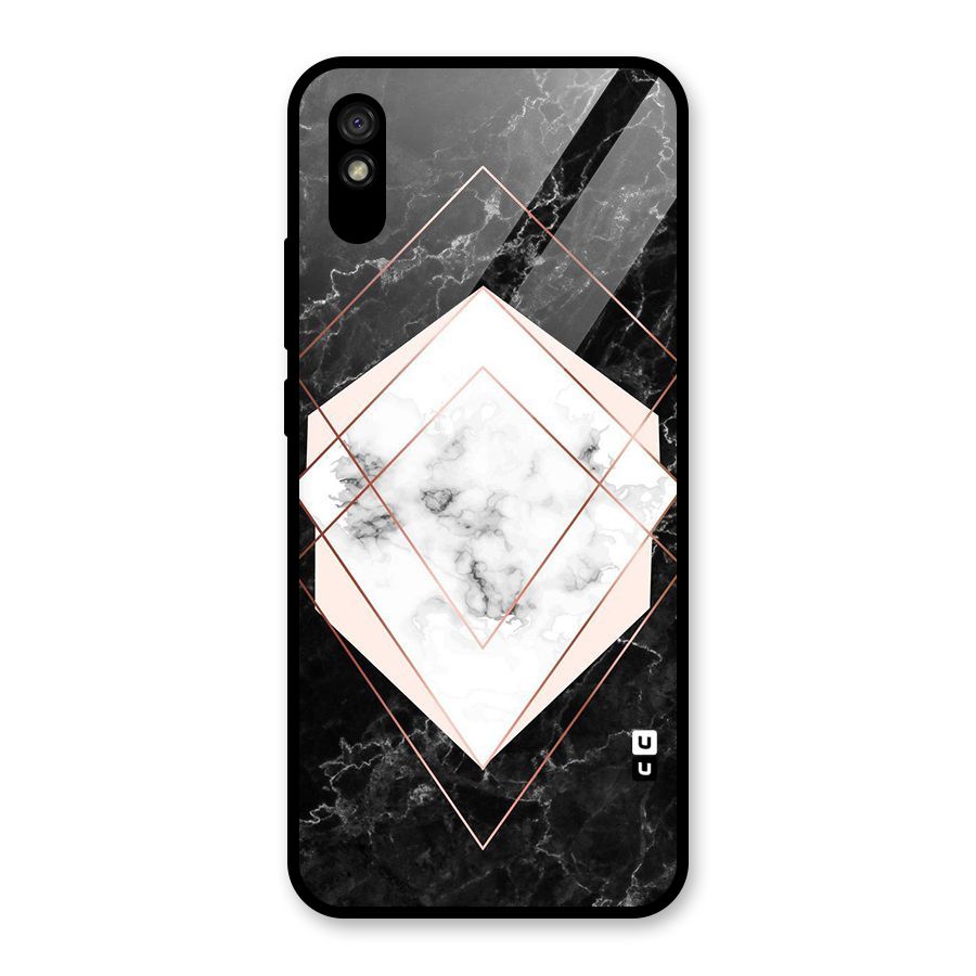 Marble Texture Print Glass Back Case for Redmi 9i