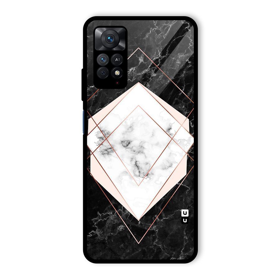 Marble Texture Print Glass Back Case for Redmi Note 11 Pro