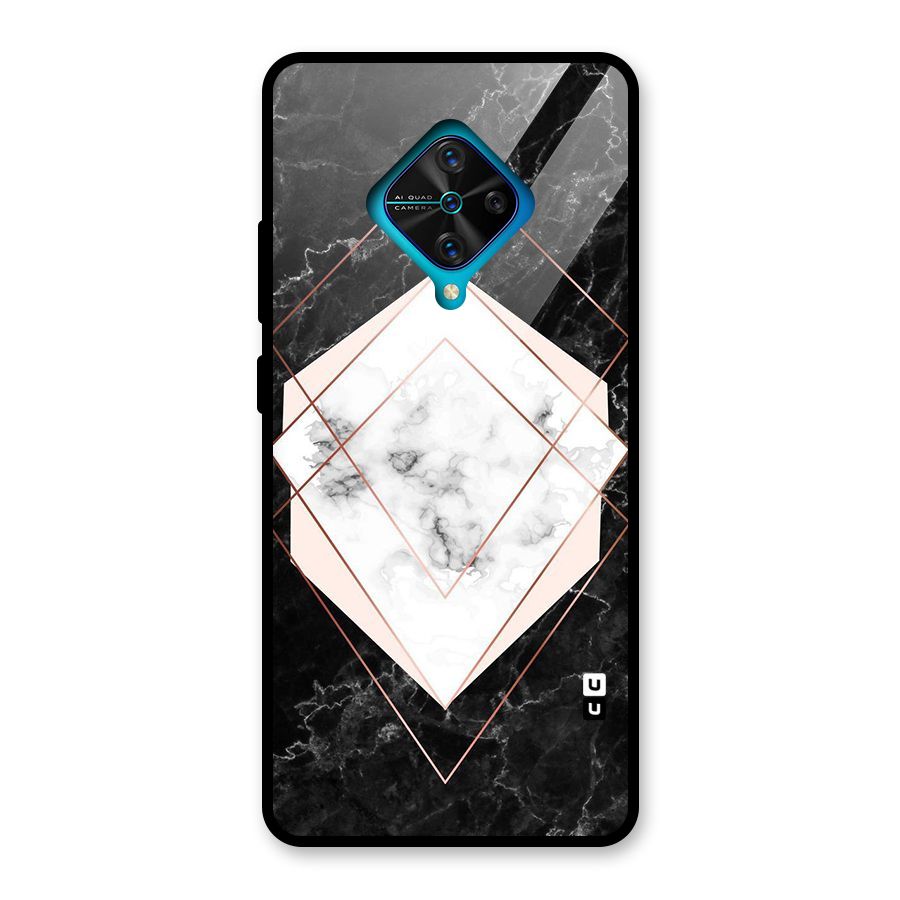 Marble Texture Print Glass Back Case for Vivo S1 Pro
