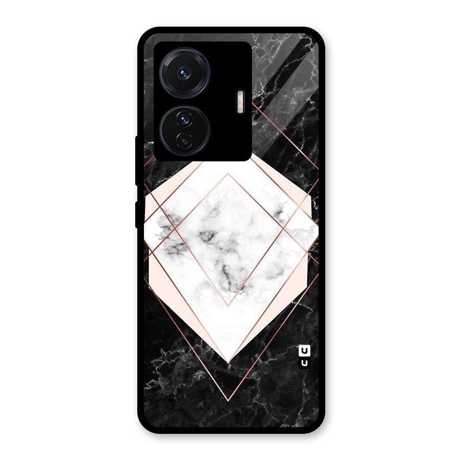 Marble Texture Print Glass Back Case for Vivo T1 Pro