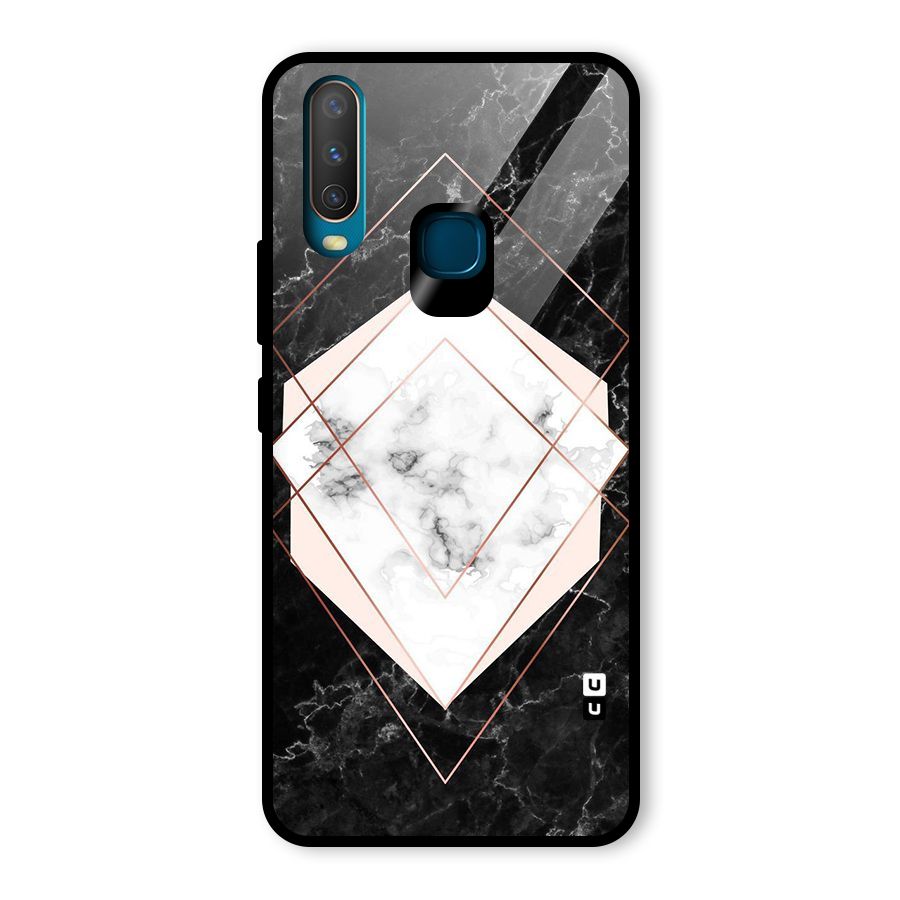 Marble Texture Print Glass Back Case for Vivo U10
