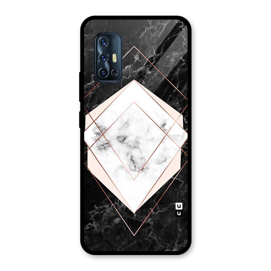 Marble Texture Print Glass Back Case for Vivo V17