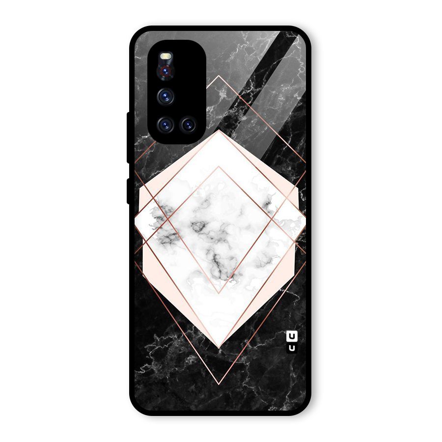 Marble Texture Print Glass Back Case for Vivo V19