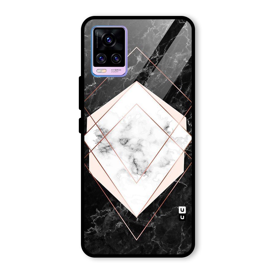 Marble Texture Print Glass Back Case for Vivo V20 Pro
