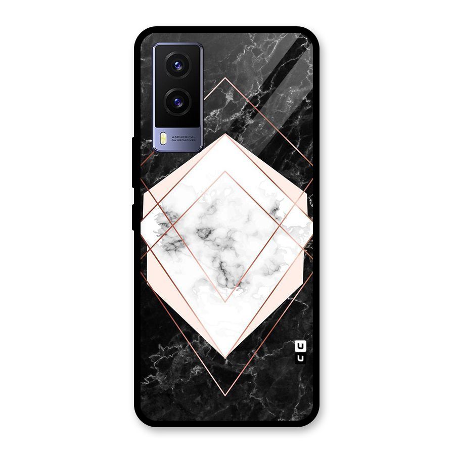 Marble Texture Print Glass Back Case for Vivo V21e 5G