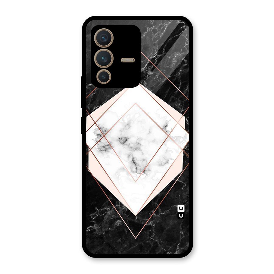 Marble Texture Print Glass Back Case for Vivo V23 5G
