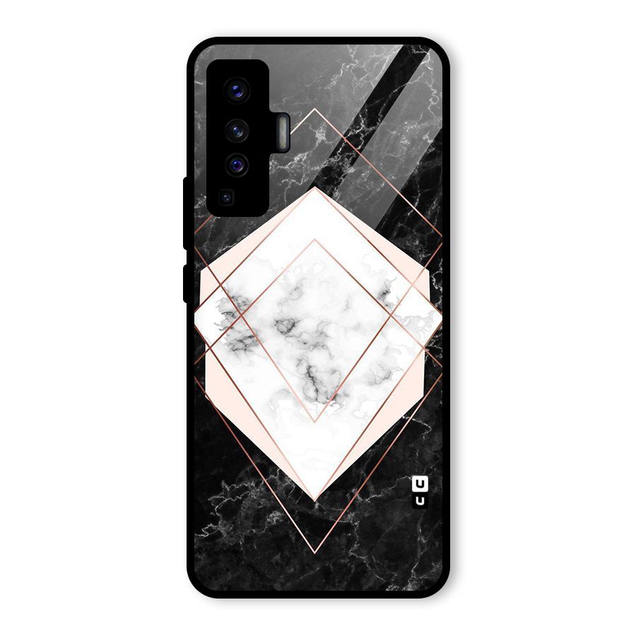 Marble Texture Print Glass Back Case for Vivo X50