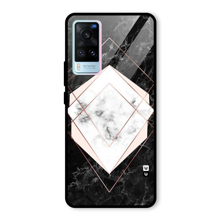 Marble Texture Print Glass Back Case for Vivo X60