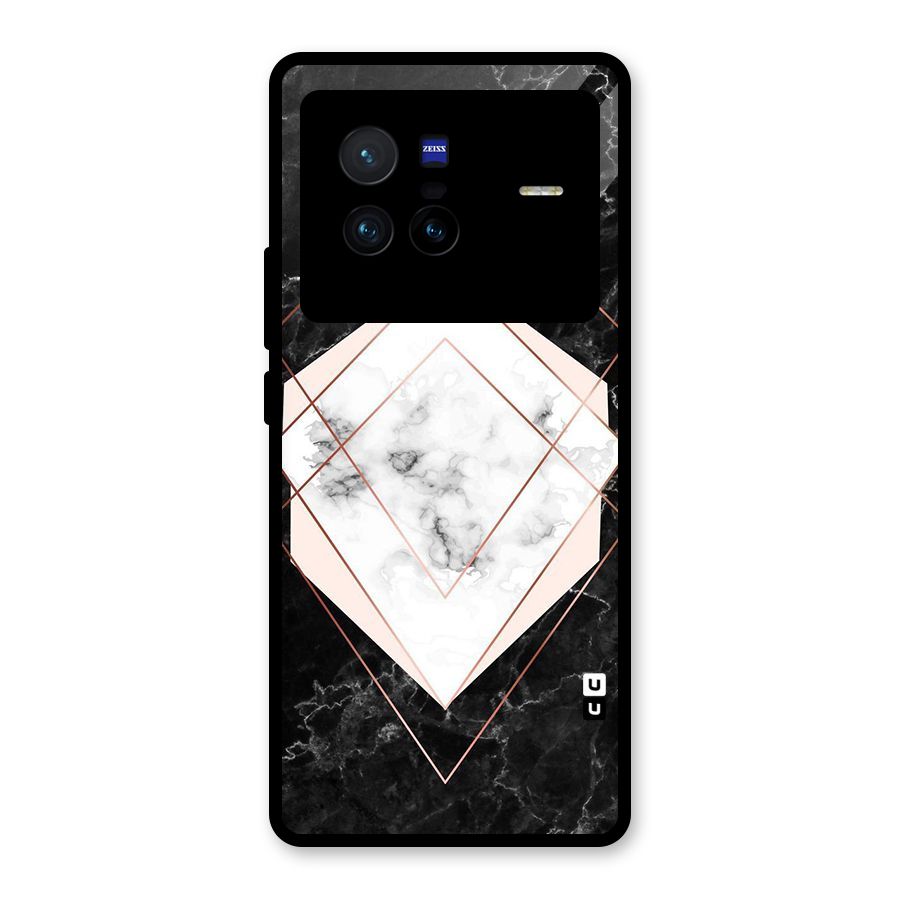 Marble Texture Print Glass Back Case for Vivo X80