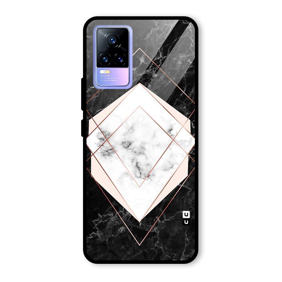 Marble Texture Print Glass Back Case for Vivo Y73