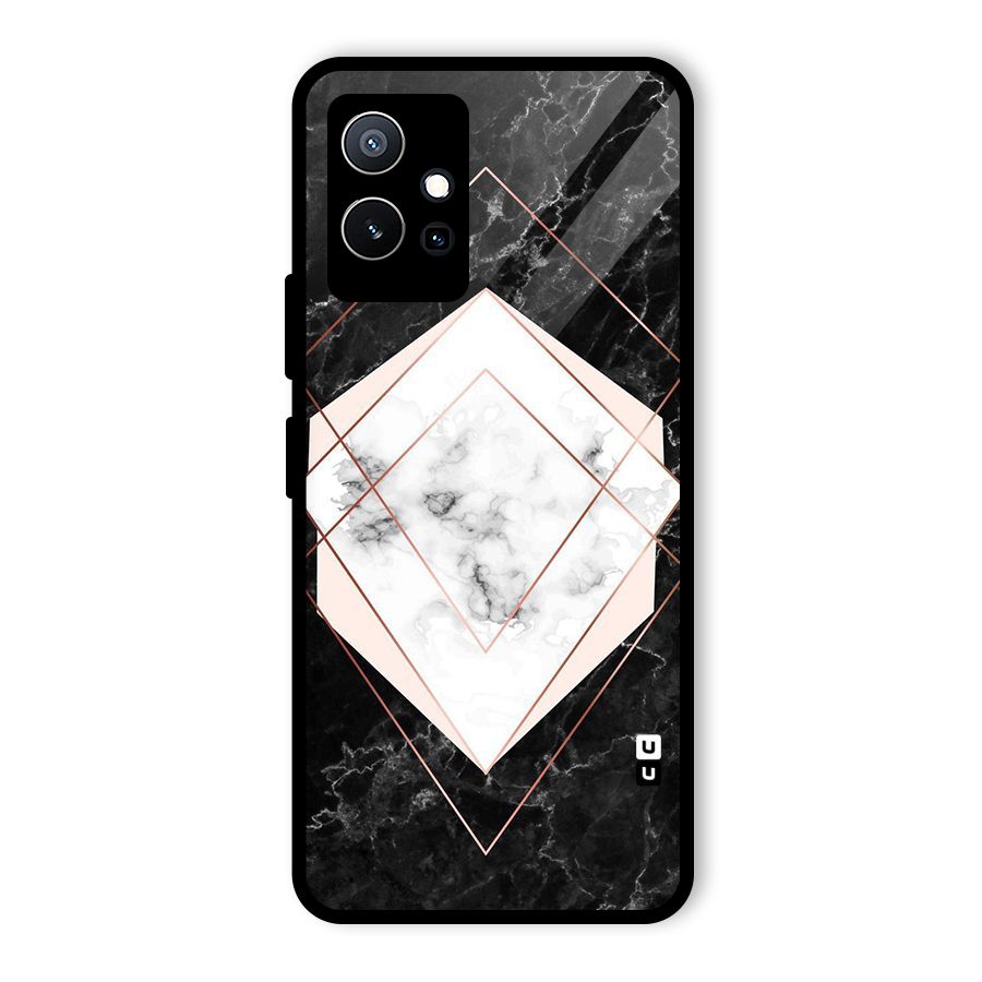 Marble Texture Print Glass Back Case for Vivo Y75 5G