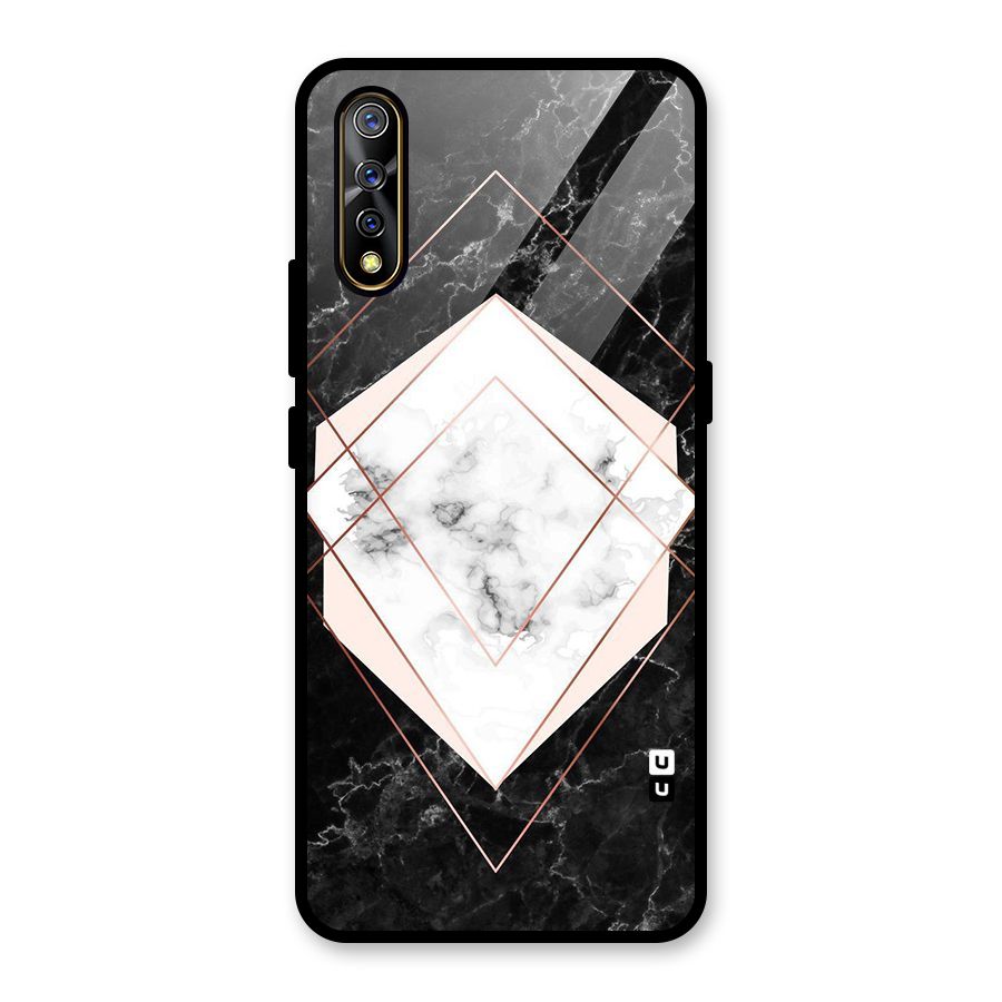 Marble Texture Print Glass Back Case for Vivo Z1x