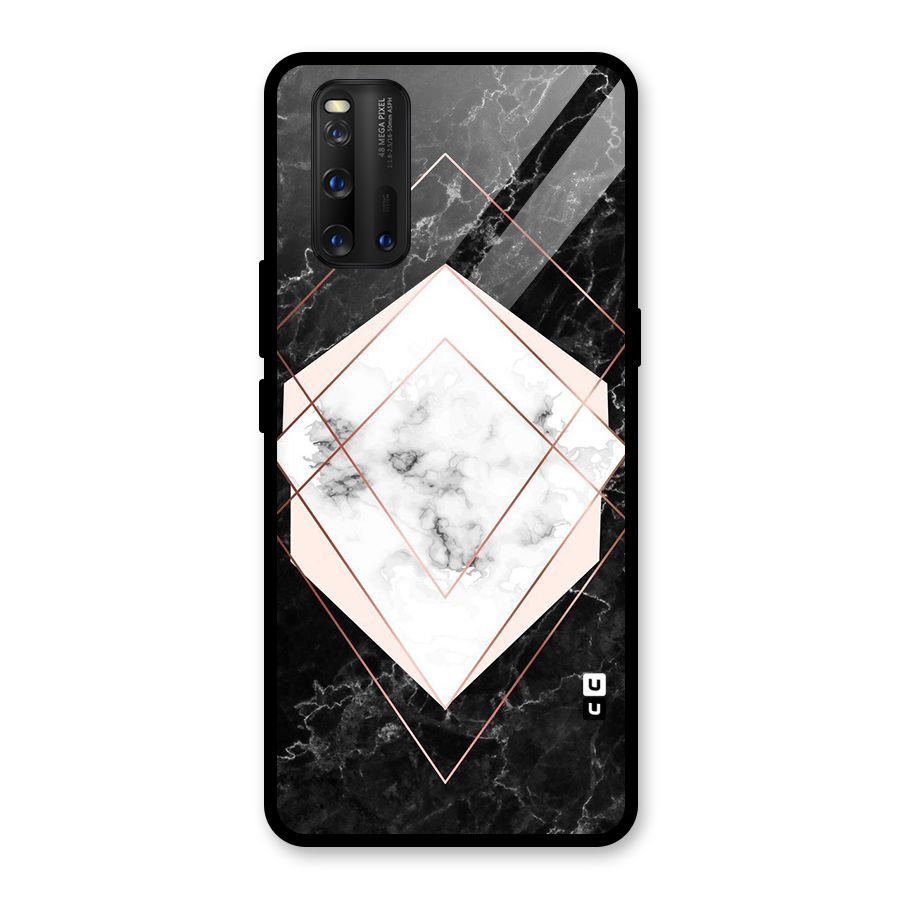Marble Texture Print Glass Back Case for Vivo iQOO 3