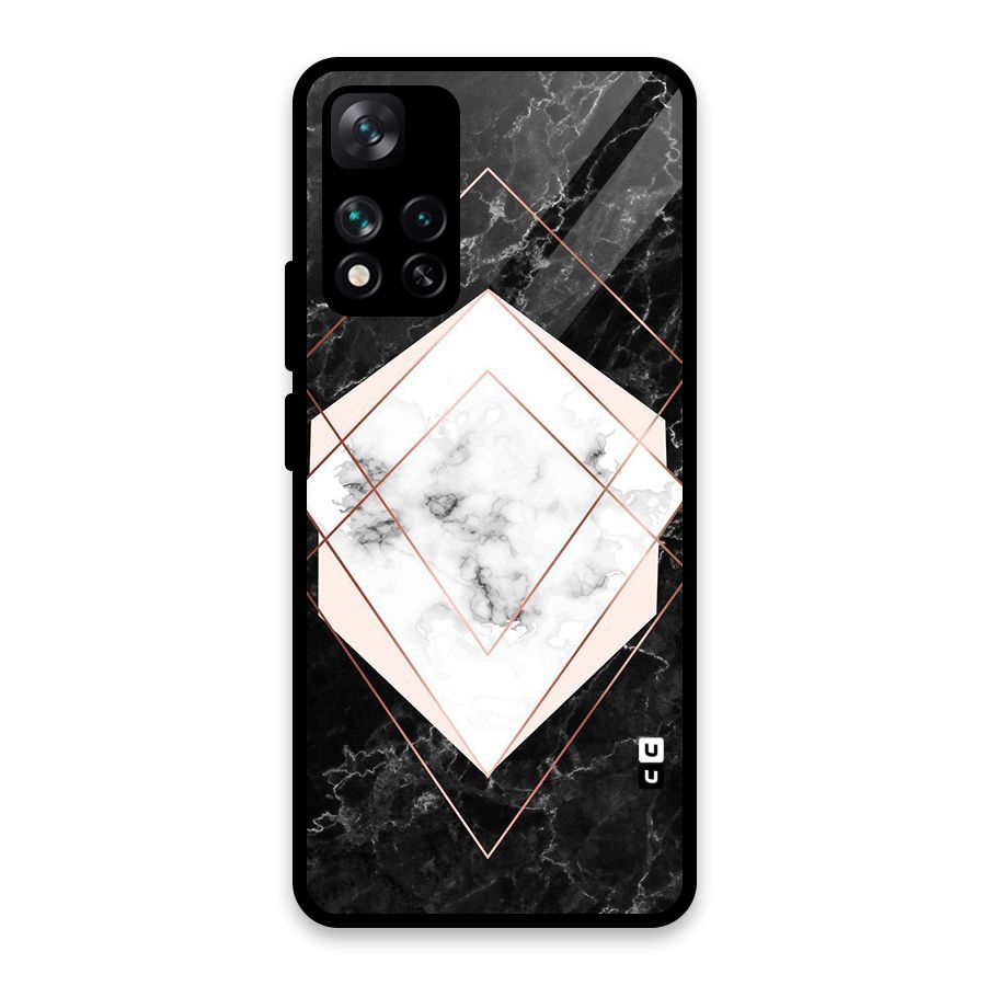 Marble Texture Print Glass Back Case for Xiaomi 11i HyperCharge 5G