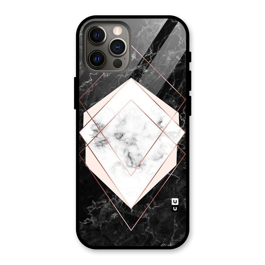 Marble Texture Print Glass Back Case for iPhone 12 Pro