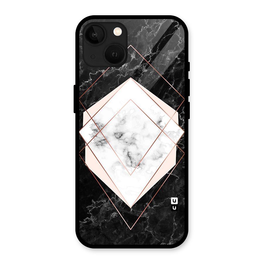 Marble Texture Print Glass Back Case for iPhone 13