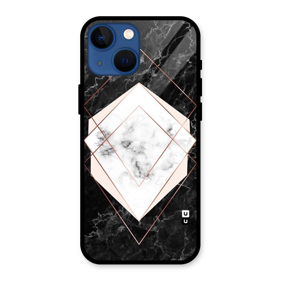 Marble Texture Print Glass Back Case for iPhone 13 Mini