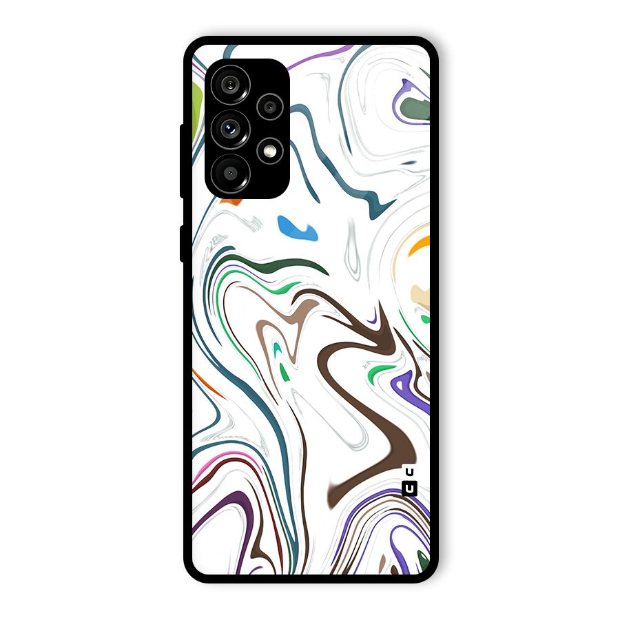 Marbled Printed Art Glass Back Case for Galaxy A73 5G
