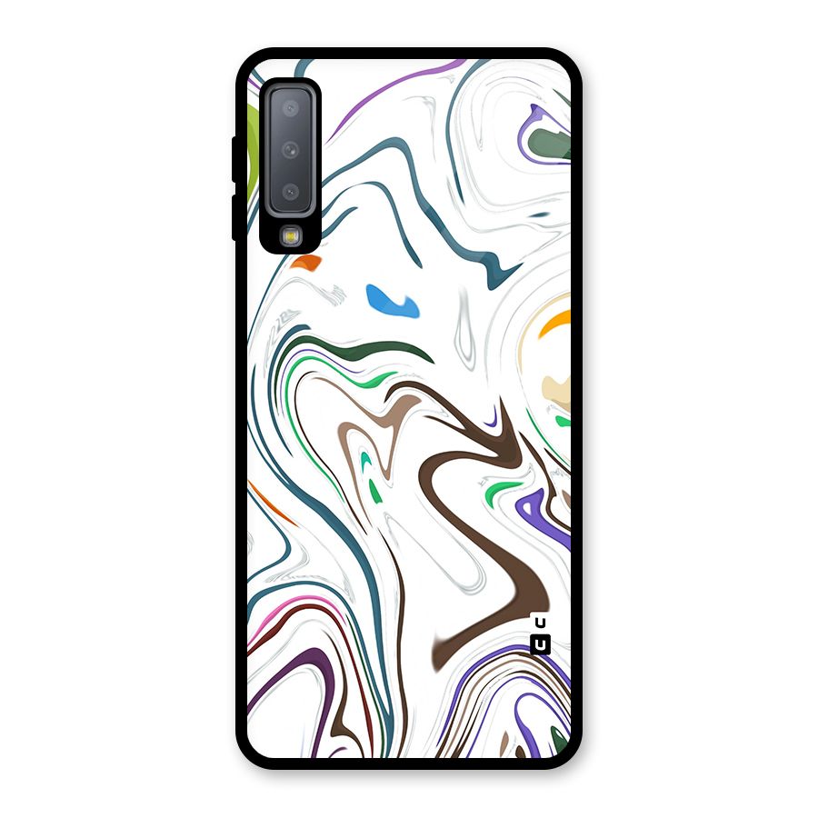 Marbled Printed Art Glass Back Case for Galaxy A7 (2018)