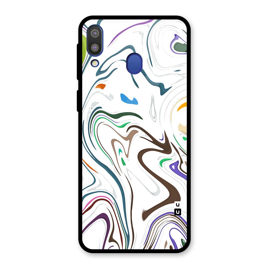Marbled Printed Art Glass Back Case for Galaxy M20