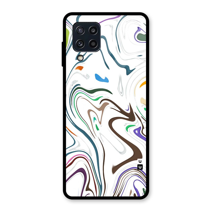 Marbled Printed Art Glass Back Case for Galaxy M32
